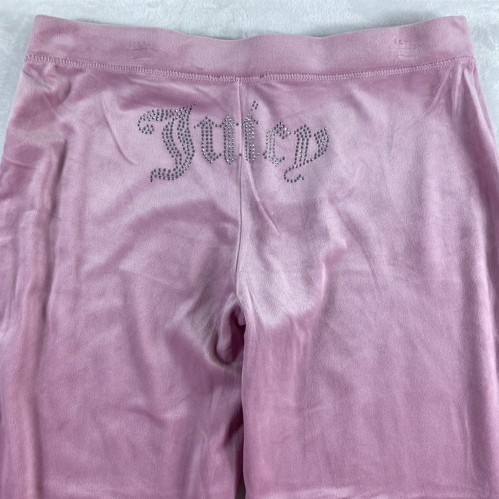 NWOT Juicy Couture Sweatpants Pants Sz L Pink Velour Spellout Logo Jogger Y2K